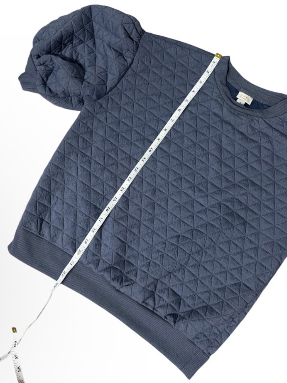 A NEW DAY Quilted Puff-Sleeve Sweatshirt - Slate Blue - Picture 5 of 6